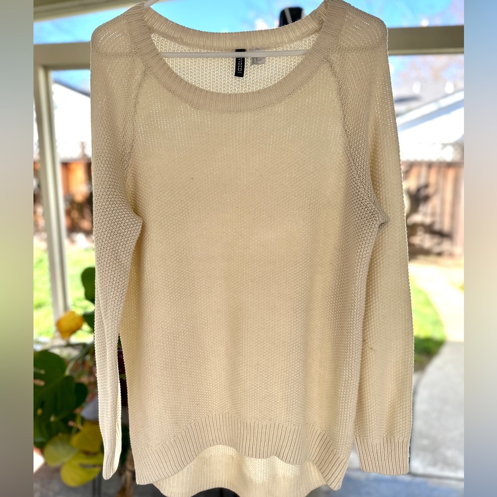 H&M Divided Womens Pullover Sweater White Size Med